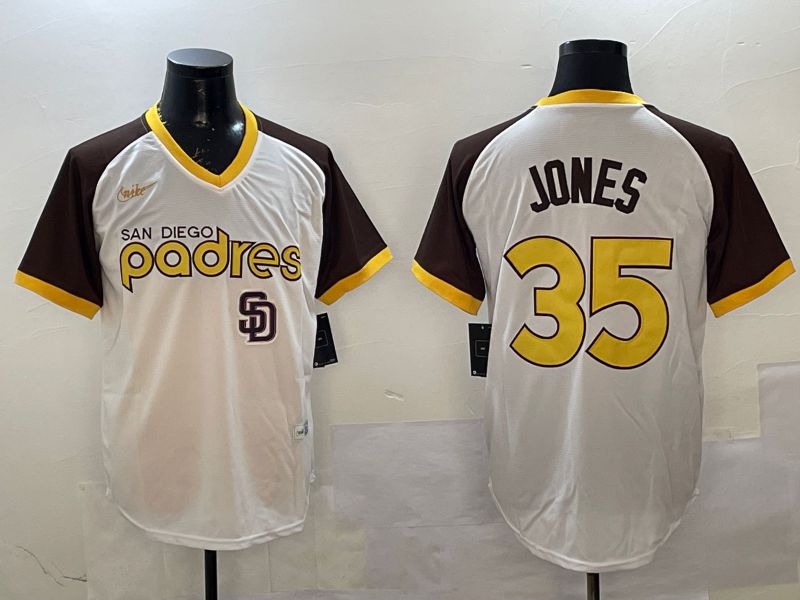 Men San Diego Padres #35 Jones White Throwback Game Nike 2025 MLB Jersey style 2->san diego padres->MLB Jersey